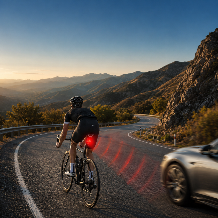 Rally Radar™ mounted on a seatpost — lifestyle