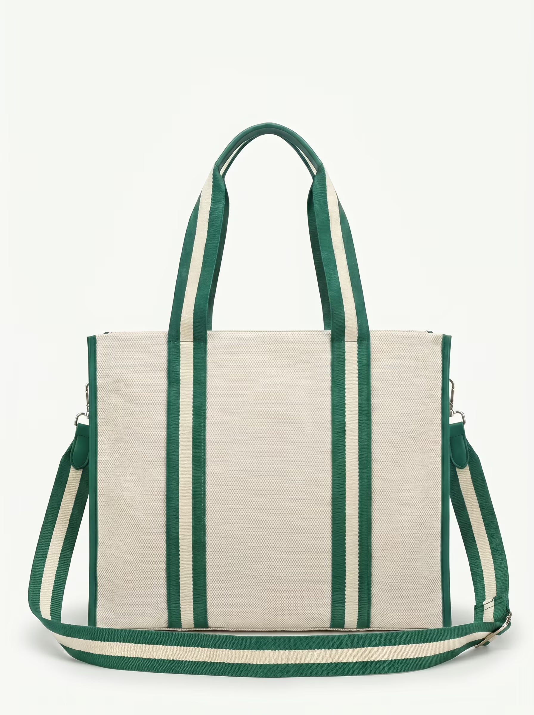 Back view of Green Rally All Day Tote showing crossbody strap and padded paddle sleeve