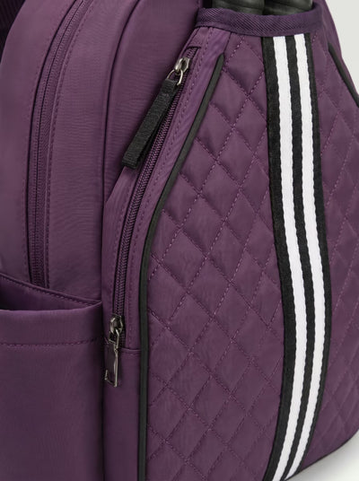 Padded paddle sleeve detail on Rally Cross Body Backpack in Purple