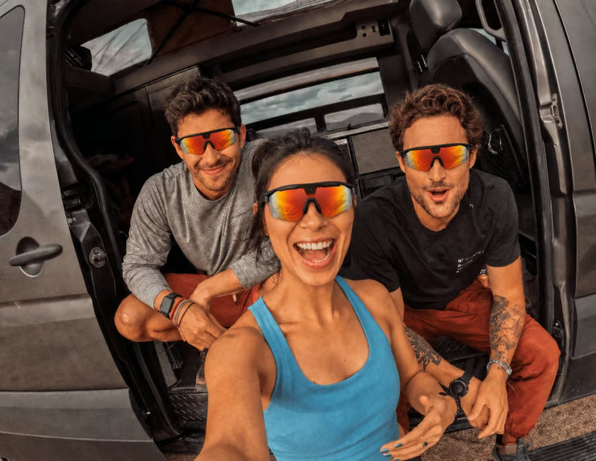 Riding shot — on the road