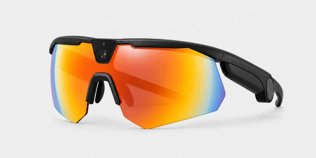 Rally Vision camera glasses, angled view