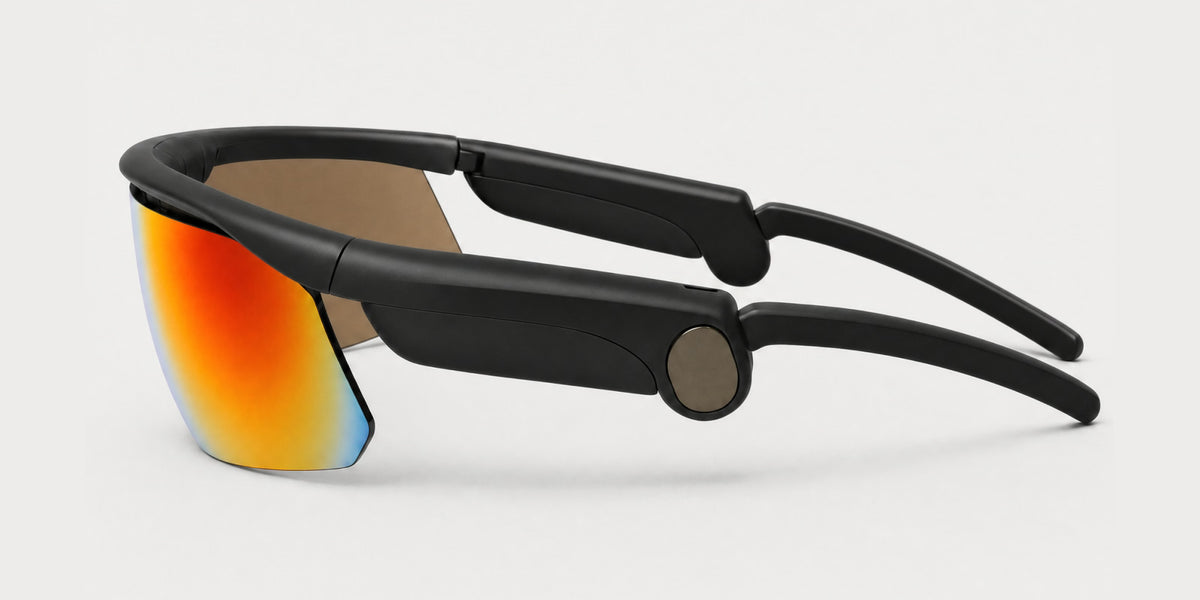 Rally Vision camera glasses, side view