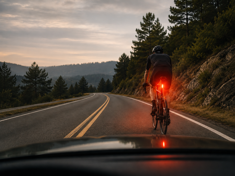Bright tail light seen from the driver's view