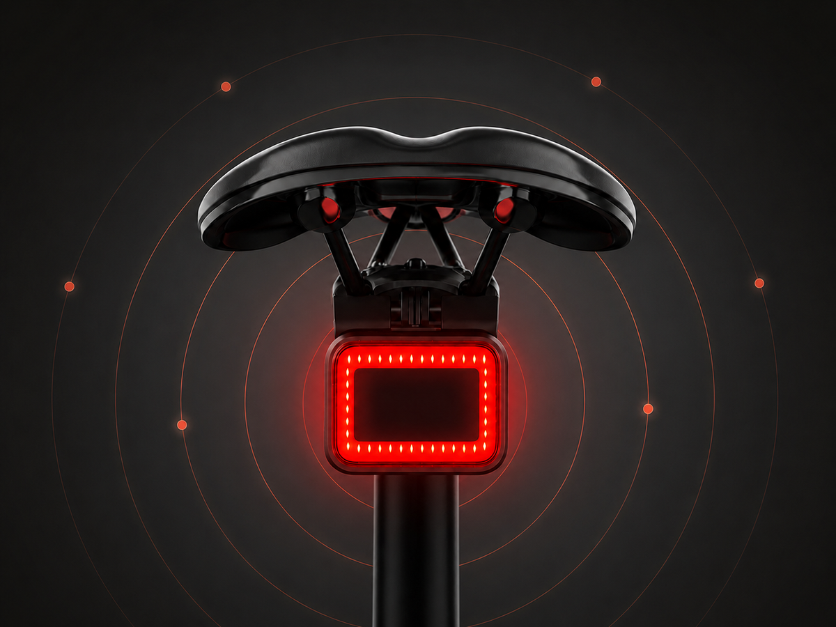 Rally Radar tail light, studio shot