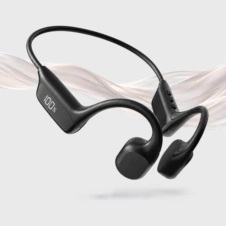 Rally Audio headphones with soft wind swirling around them