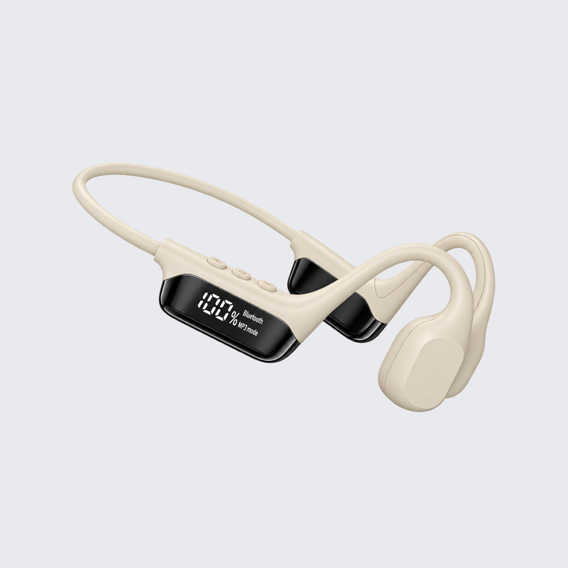 Rally Audio™ – Open-Ear Cycling Headphones in Beige