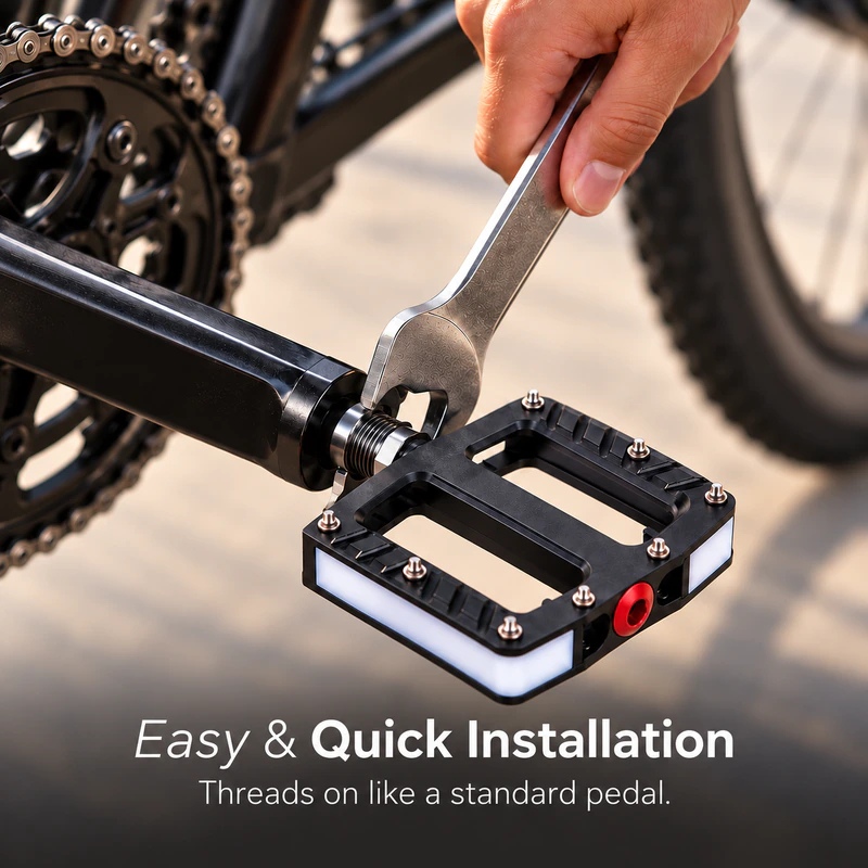Easy and quick installation: threads on like a standard pedal