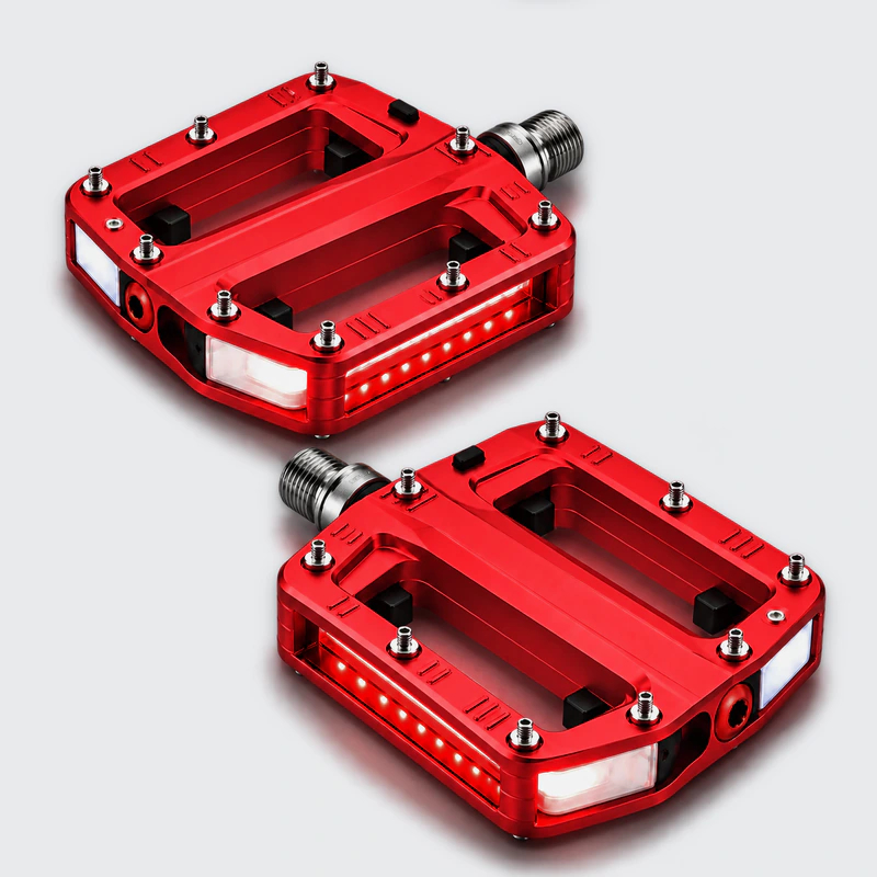 Rally LED Pedals™ – 360° Visibility Bike Pedals in Red